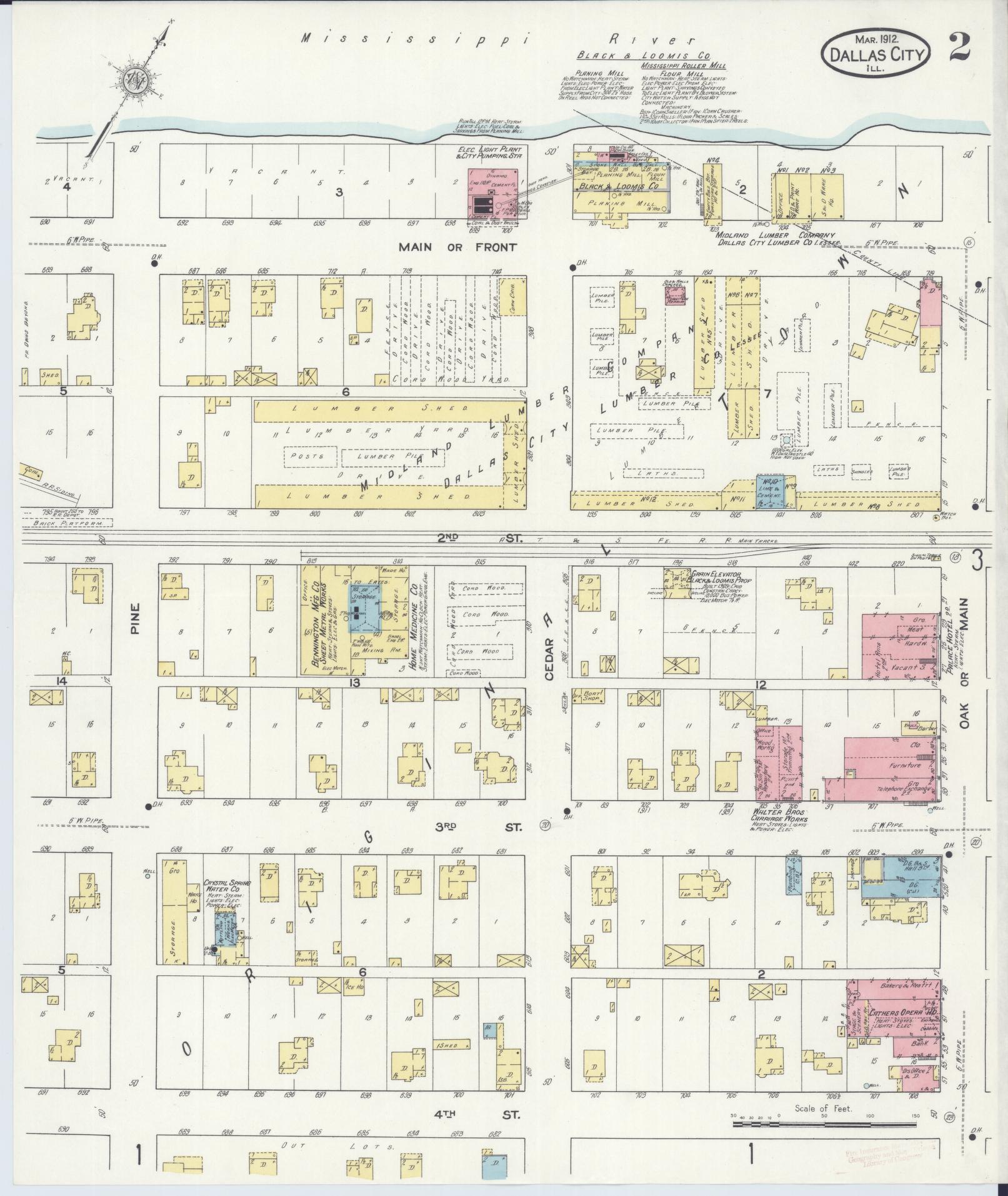 Sanborn Fire Insurance Map from Dallas City, Hancock County, Illinois (1912), Sheet #0002 - Complete Map Set gallery image, historic Sanborn map, vintage wall art, Illinois Illinois