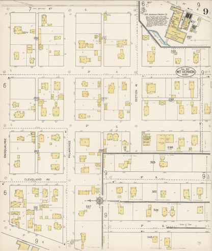 Sanborn Fire Insurance Map from Mount Vernon, Skagit County, Washington (1912), Sheet #0009 - Complete Map Set gallery image, historic Sanborn map, vintage wall art, Washington Washington
