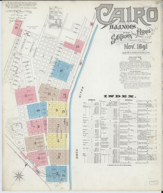 Sanborn Fire Insurance Map from Cairo, Alexander County, Illinois. (1891) – Map View