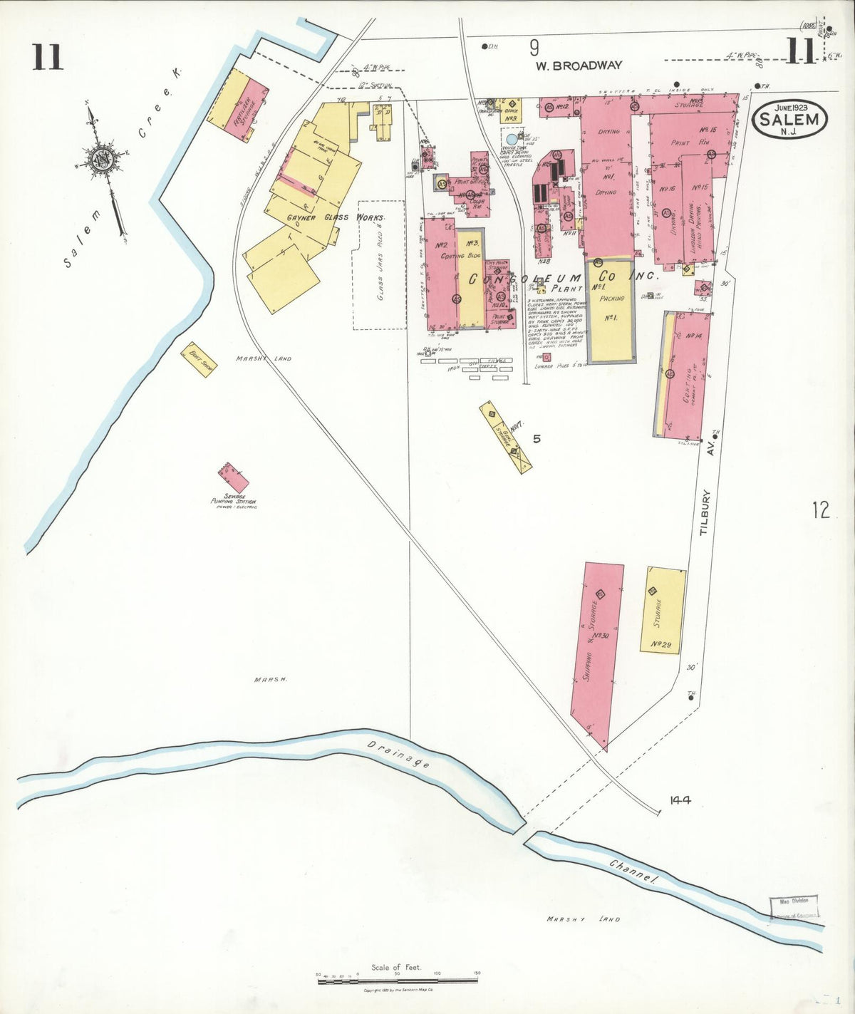 Sanborn Fire Insurance Map from Salem, Salem County, New Jersey (1923), Sheet #0011 - Complete Map Set gallery image, historic Sanborn map, vintage wall art, New Jersey New Jersey