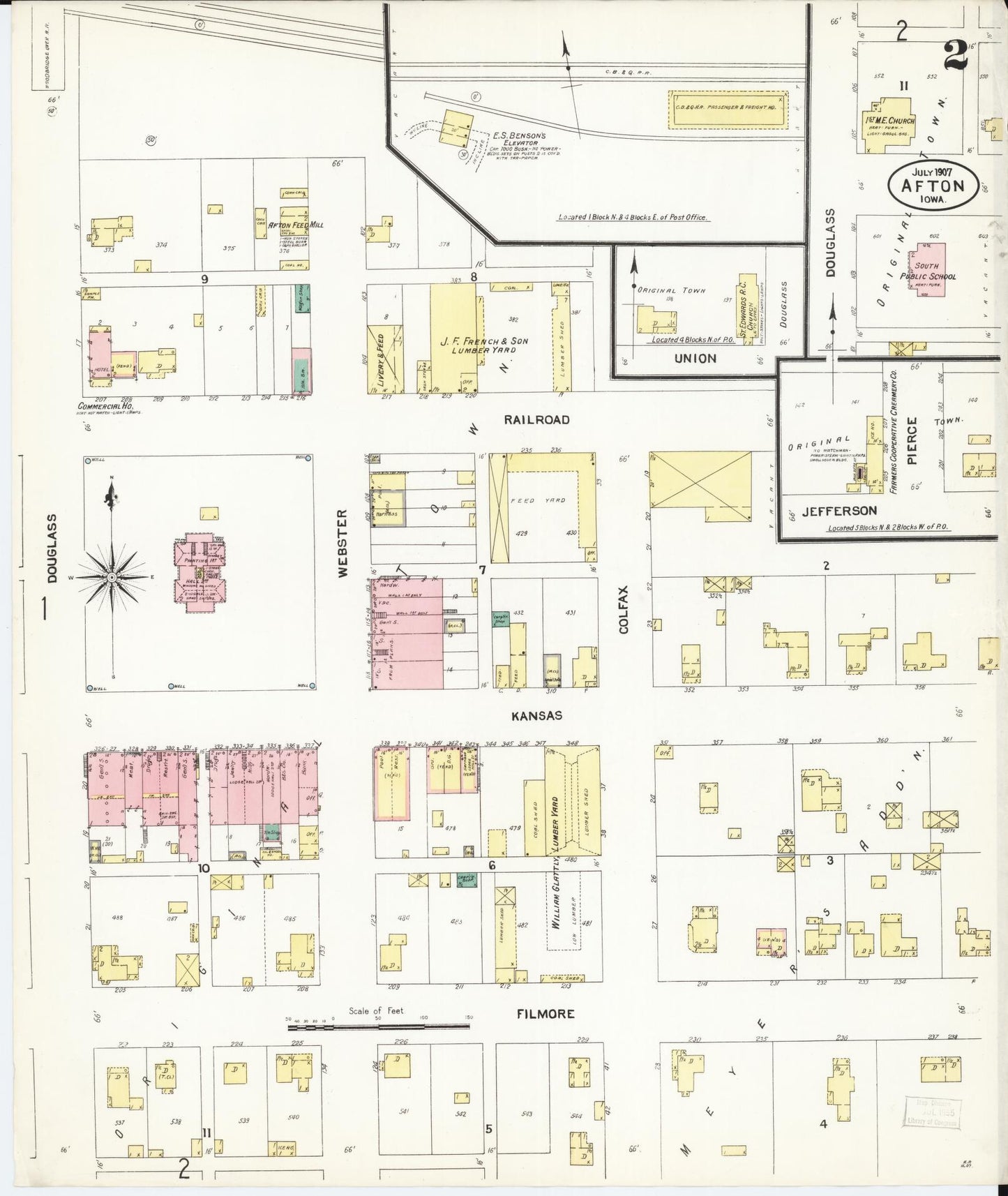 Sanborn Fire Insurance Map from Afton, Union County, Iowa (1907), Sheet #0002 - Historic Sanborn Fire Insurance Map Print