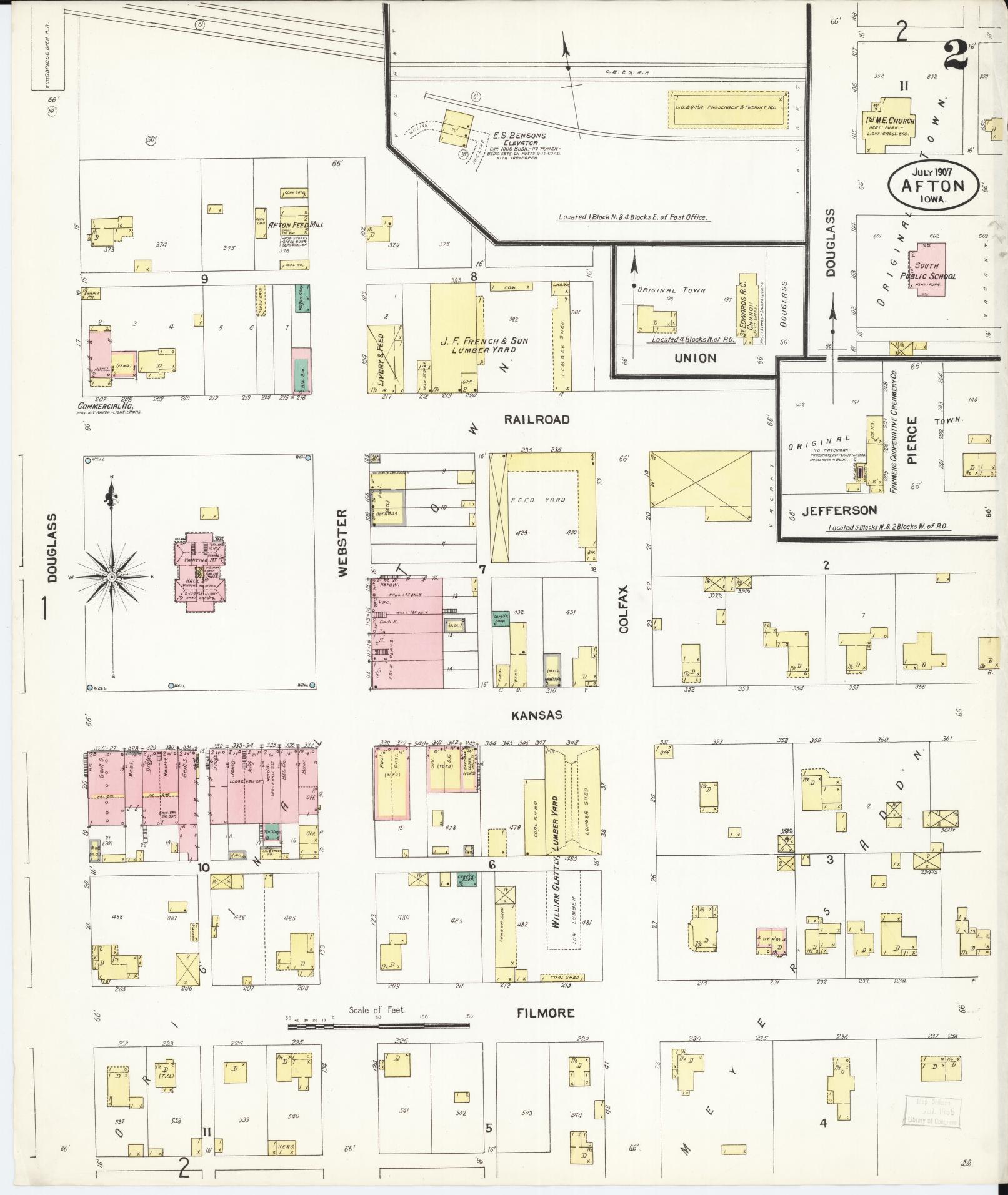 Sanborn Fire Insurance Map from Afton, Union County, Iowa (1907), Sheet #0002 - Historic Sanborn Fire Insurance Map Print