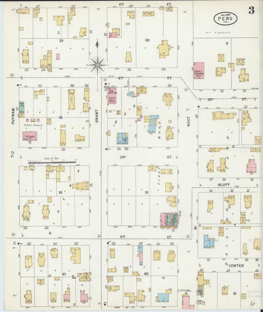 Sanborn Fire Insurance Map from Peru, La Salle County, Illinois (1897), Sheet #0003 - Historic Sanborn Fire Insurance Map Print, vintage old map wall art, antique decor, genealogy gift, Illinois Illinois map