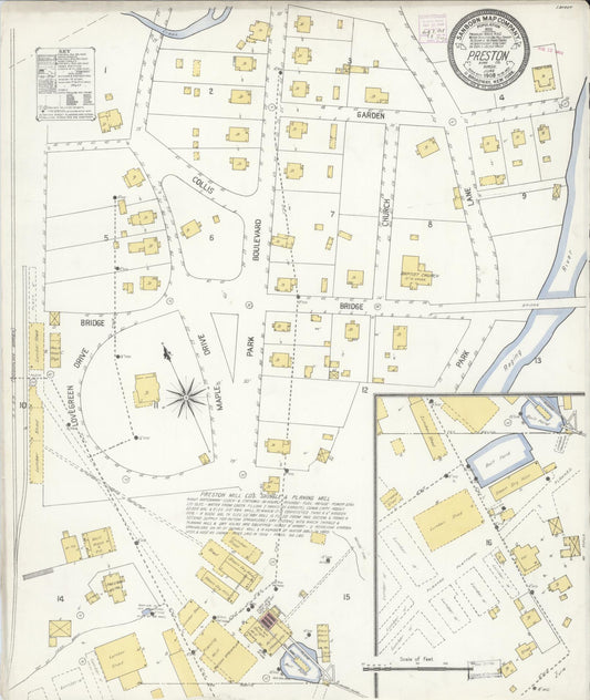 Sanborn Fire Insurance Map from Preston, King County, Washington (1908), Sheet #0001 - Historic Sanborn Fire Insurance Map Print, vintage old map wall art, antique decor, genealogy gift, Washington Washington map