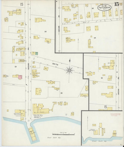 Sanborn Fire Insurance Map from Patchogue, Suffolk County, New York (1897), Sheet #0015 - Complete Map Set gallery image, historic Sanborn map, vintage wall art, New York New York