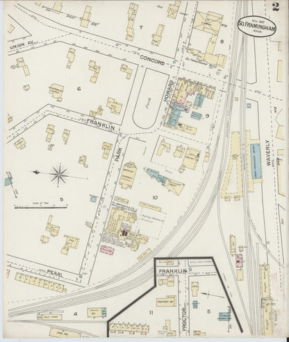 Sanborn Fire Insurance Map from South Farmington, Middlesex County, Massachusetts (1887), Sheet #0002 - Historic Sanborn Fire Insurance Map Print, vintage old map wall art, antique decor, genealogy gift, Massachusetts Massachusetts map