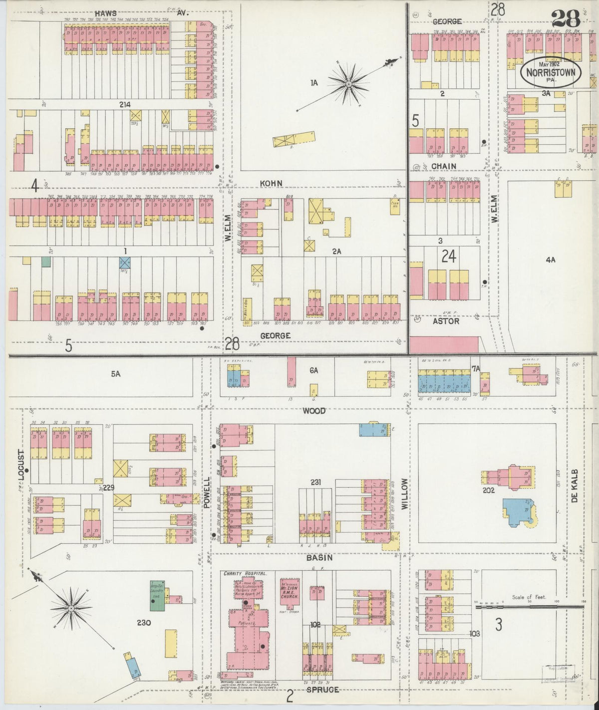 Sanborn Fire Insurance Map from Norristown, Montgomery County, Pennsylvania (1902), Sheet #0028 - Complete Map Set gallery image, historic Sanborn map, vintage wall art, Pennsylvania Pennsylvania