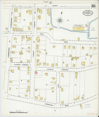 Sanborn Fire Insurance Map from Peekskill, Westchester County, New York (1905), Sheet #0016 - Complete Map Set gallery image, historic Sanborn map, vintage wall art, New York New York