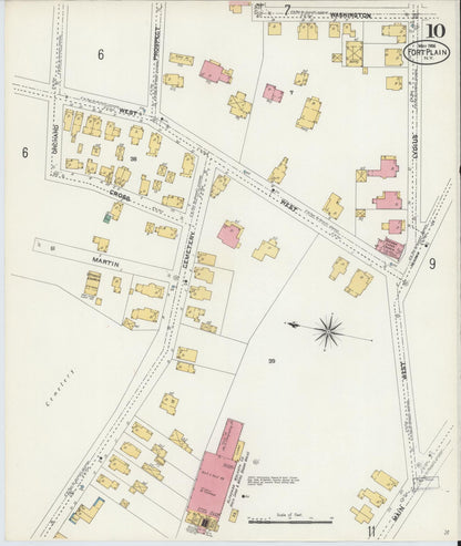 Sanborn Fire Insurance Map from Fort Plain, Montgomery County, New York (1906), Sheet #0010 - Complete Map Set gallery image, historic Sanborn map, vintage wall art, New York New York