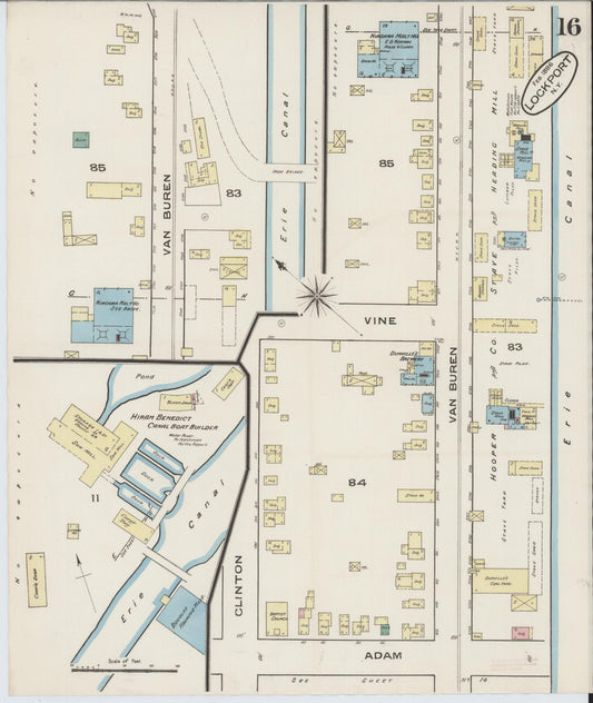 Sanborn Fire Insurance Map from Lockport, Niagara County, New York (1886), Sheet #0015 - Historic Sanborn Fire Insurance Map Print, vintage old map wall art, antique decor, genealogy gift, New York New York map