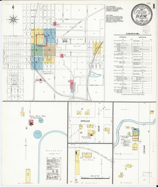 Sanborn Fire Insurance Map from Olathe, Johnson County, Kansas. (1901) – Historic Sanborn Fire Insurance Map Print