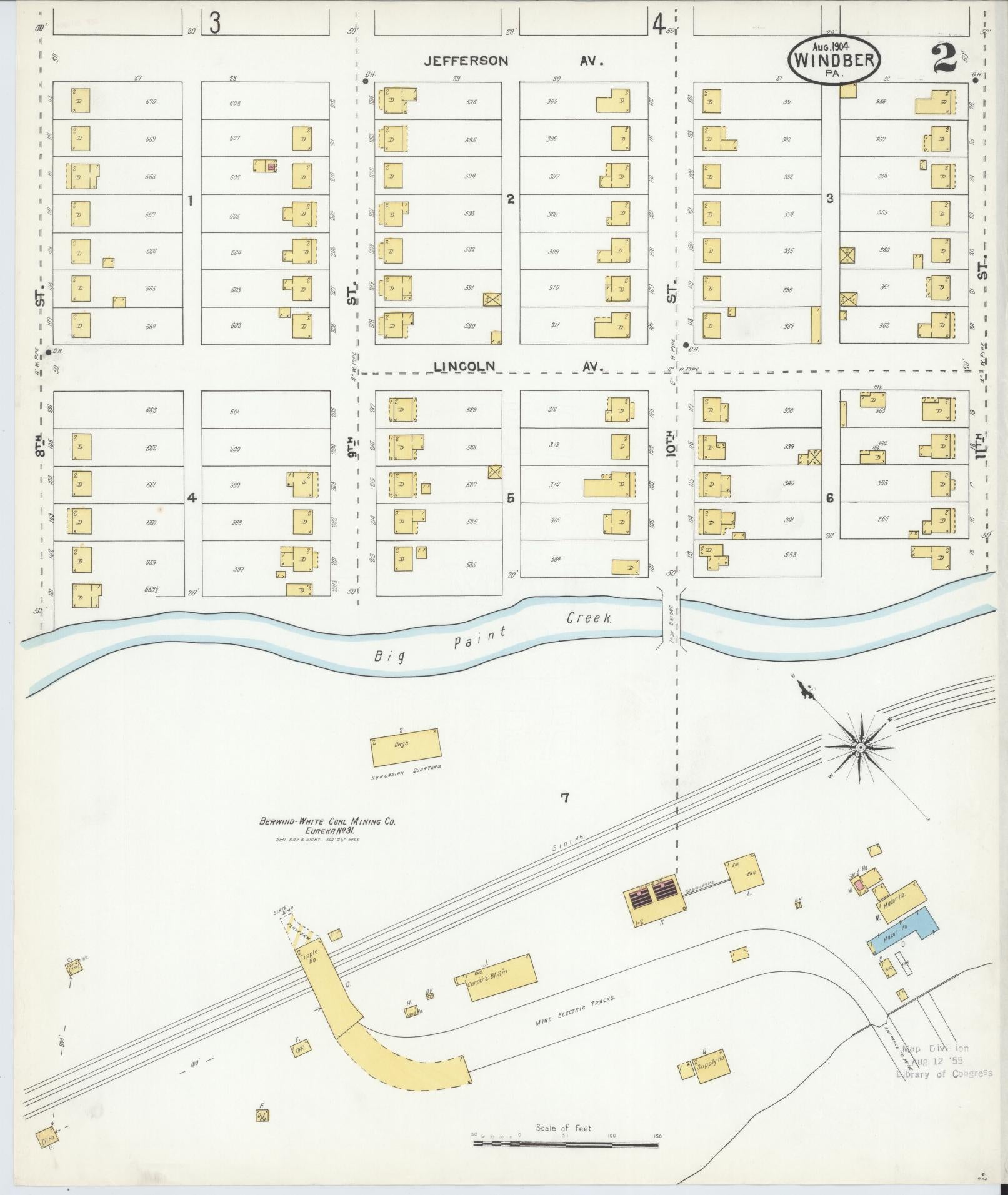 Sanborn Fire Insurance Map from Windber, Somerset County, Pennsylvania (1904), Sheet #0002 - Complete Map Set gallery image, historic Sanborn map, vintage wall art, Pennsylvania Pennsylvania