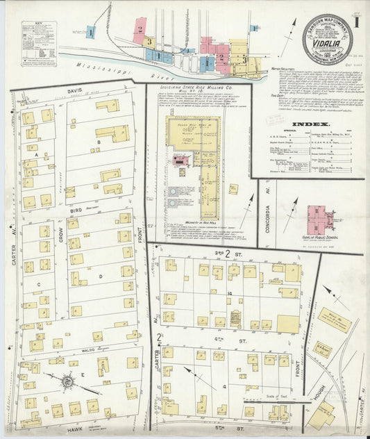 Sanborn Fire Insurance Map from Vidalia, Concordia Parish, Louisiana. (1912) – Historic Sanborn Fire Insurance Map Print