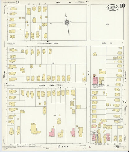 Sanborn Fire Insurance Map from Batavia, Genesee County, New York (1912), Sheet #0010 - Complete Map Set gallery image, historic Sanborn map, vintage wall art, New York New York