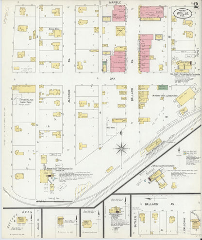 Sanborn Fire Insurance Map from Wylie, Collin County, Texas (1901), Sheet #0002 - Complete Map Set gallery image, historic Sanborn map, vintage wall art, Texas Texas