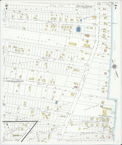 Sanborn Fire Insurance Map from Saint Clair Shores, Macomb County, Michigan (1933), Sheet #0007 - Complete Map Set gallery image, historic Sanborn map, vintage wall art, Michigan Michigan