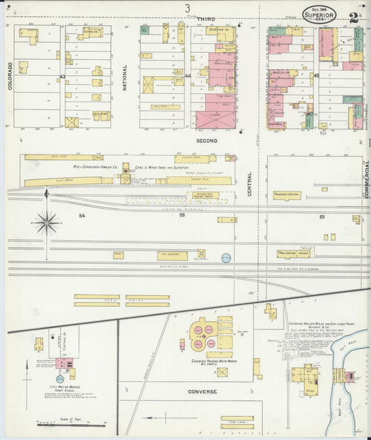 Sanborn Fire Insurance Map from Superior, Nuckolls County, Nebraska (1904), Sheet #0002 - Historic Sanborn Fire Insurance Map Print, vintage old map wall art, antique decor, genealogy gift, Nebraska Nebraska map