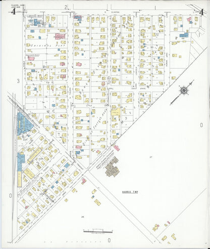 Sanborn Fire Insurance Map from Elmore, Ottawa County, Ohio (1948), Sheet #0004 - Historic Sanborn Fire Insurance Map Print, vintage old map wall art, antique decor, genealogy gift, Ohio Ohio map
