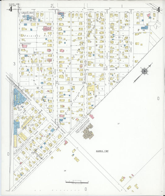 Sanborn Fire Insurance Map from Elmore, Ottawa County, Ohio (1948), Sheet #0004 - Historic Sanborn Fire Insurance Map Print, vintage old map wall art, antique decor, genealogy gift, Ohio Ohio map