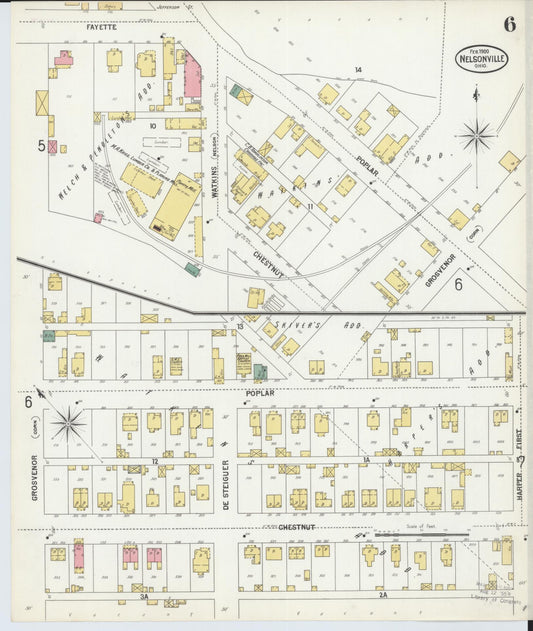 Sanborn Fire Insurance Map from Nelsonville, Athens County, Ohio (1900), Sheet #0006 - Historic Sanborn Fire Insurance Map Print, vintage old map wall art, antique decor, genealogy gift, Ohio Ohio map