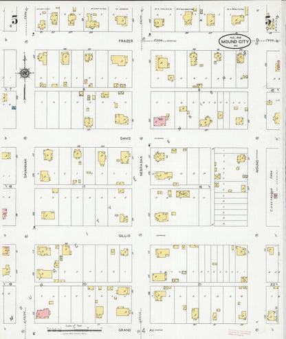 Sanborn Fire Insurance Map from Mound City, Holt County, Missouri (1928), Sheet #0005 - Complete Map Set gallery image, historic Sanborn map, vintage wall art, Missouri Missouri