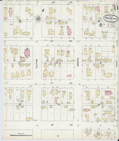Sanborn Fire Insurance Map from Red Wing, Goodhue County, Minnesota (1891), Sheet #0011 - Historic Sanborn Fire Insurance Map Print, vintage old map wall art, antique decor, genealogy gift, Minnesota Minnesota map