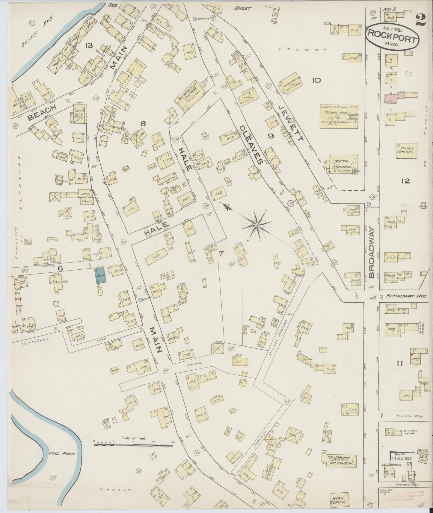 Sanborn Fire Insurance Map from Rockport, Essex County, Massachusetts (1885), Sheet #0002 - Complete Map Set gallery image, historic Sanborn map, vintage wall art, Massachusetts Massachusetts