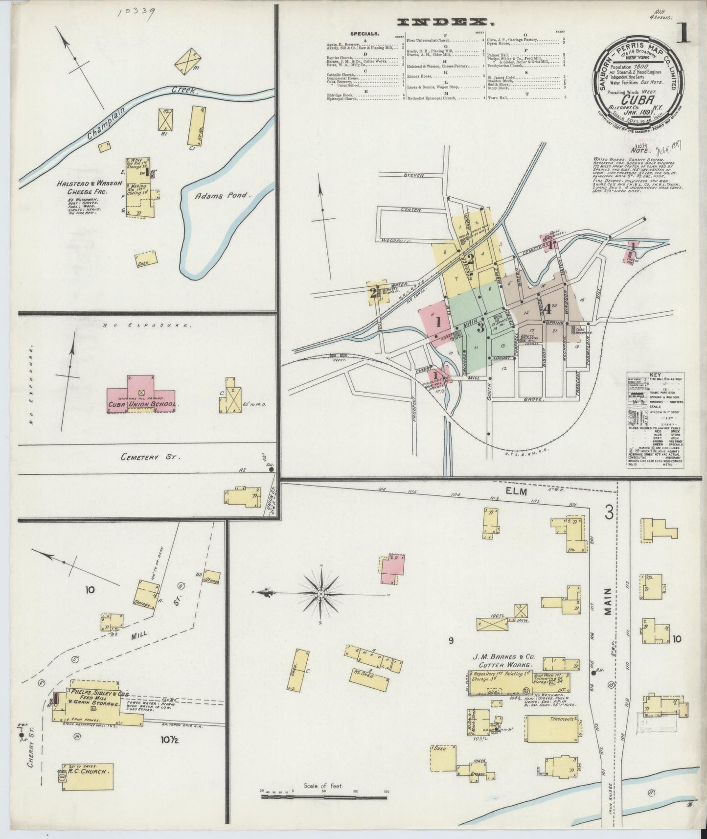 Sanborn Fire Insurance Map from Cuba, Allegany County, New York. (1897) – Historic Sanborn Fire Insurance Map Print