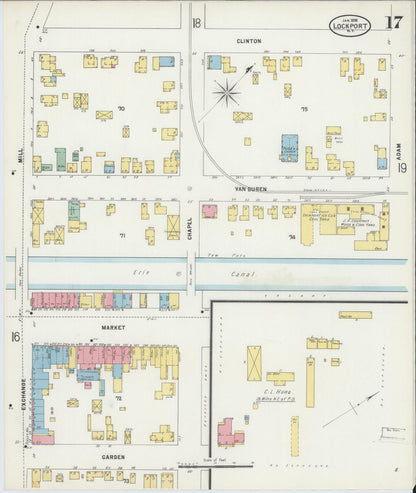Sanborn Fire Insurance Map from Lockport, Niagara County, New York (1898), Sheet #0017 - Complete Map Set gallery image, historic Sanborn map, vintage wall art, New York New York