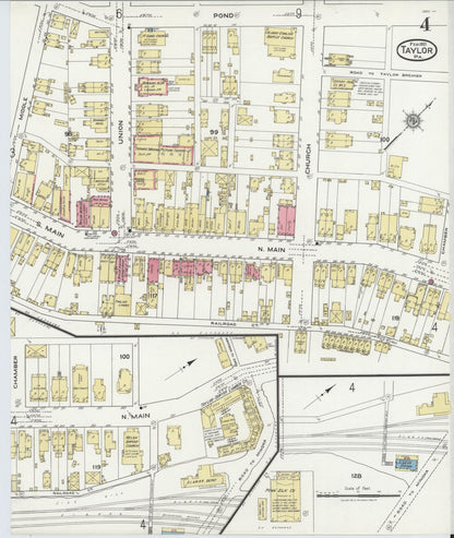 Sanborn Fire Insurance Map from Taylor, Lackawanna County, Pennsylvania (1921), Sheet #0004 - Complete Map Set gallery image, historic Sanborn map, vintage wall art, Pennsylvania Pennsylvania