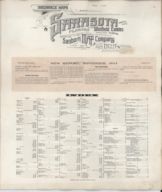 Sanborn Fire Insurance Map from Sarasota, Sarasota County, Florida. (1948) – Historic Sanborn Fire Insurance Map Print