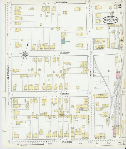 Sanborn Fire Insurance Map from Hempstead, Nassau County, New York (1892), Sheet #0002 - Complete Map Set gallery image, historic Sanborn map, vintage wall art, New York New York