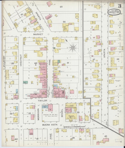 Sanborn Fire Insurance Map from Chester, Randolph County, Illinois (1886), Sheet #0003 - Complete Map Set gallery image, historic Sanborn map, vintage wall art, Illinois Illinois