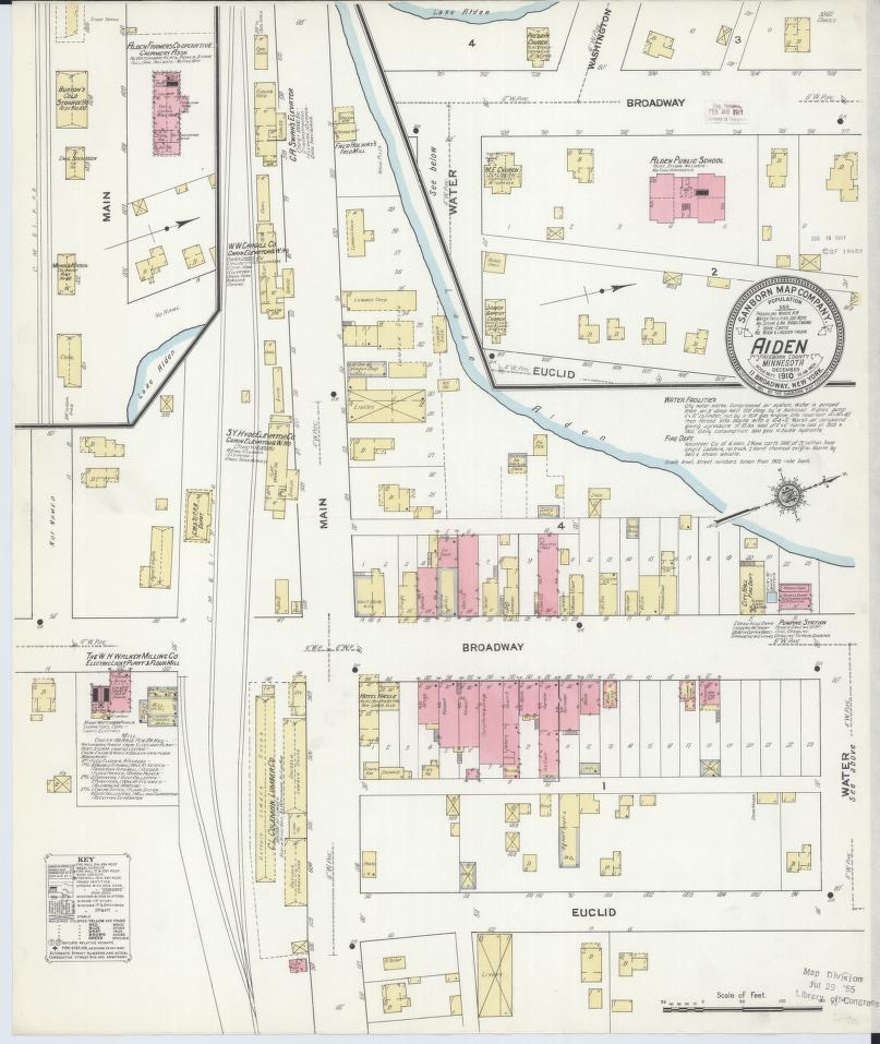Sanborn Fire Insurance Map from Alden, Freeborn County, Minnesota. (1910) – Map View