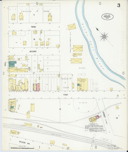 Sanborn Fire Insurance Map from Frazee, Becker County, Minnesota (1907), Sheet #0003 - Historic Sanborn Fire Insurance Map Print, vintage old map wall art, antique decor, genealogy gift, Minnesota Minnesota map