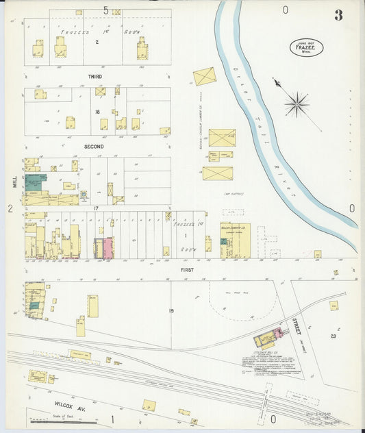 Sanborn Fire Insurance Map from Frazee, Becker County, Minnesota (1907), Sheet #0003 - Historic Sanborn Fire Insurance Map Print, vintage old map wall art, antique decor, genealogy gift, Minnesota Minnesota map