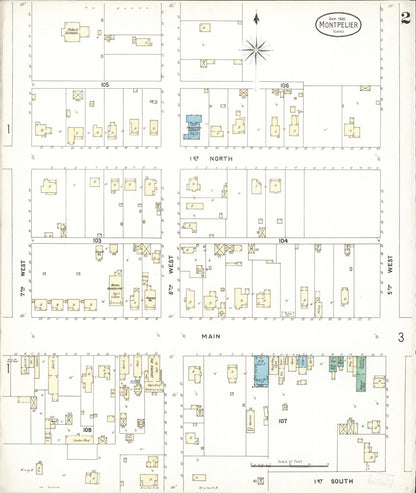 Sanborn Fire Insurance Map from Montpelier, Bear Lake County, Idaho (1900), Sheet #0002 - Complete Map Set gallery image, historic Sanborn map, vintage wall art, Idaho Idaho