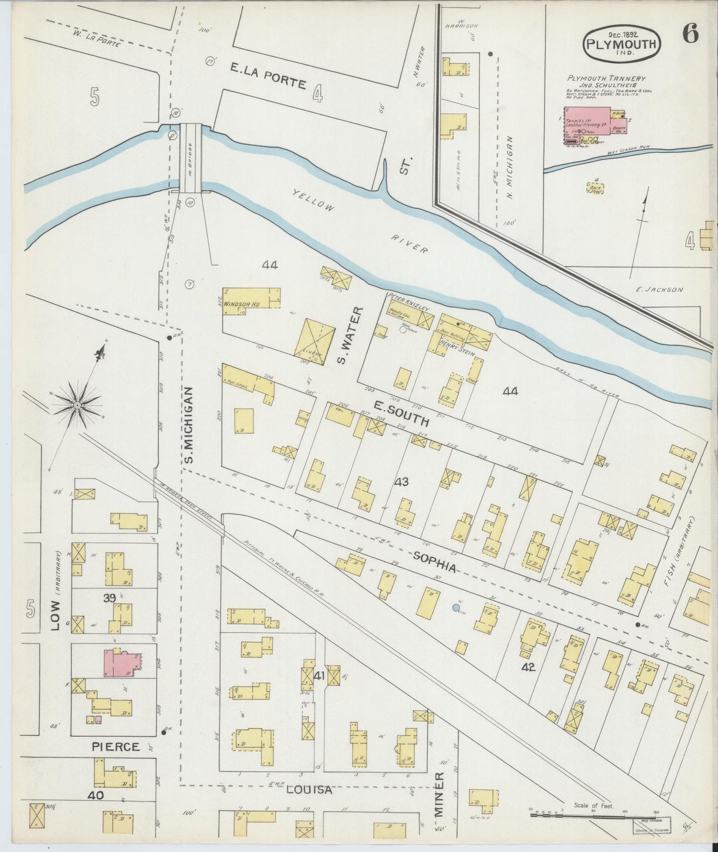 Sanborn Fire Insurance Map from Plymouth, Marhshall County, Indiana (1892), Sheet #0006 - Complete Map Set gallery image, historic Sanborn map, vintage wall art, Indiana Indiana