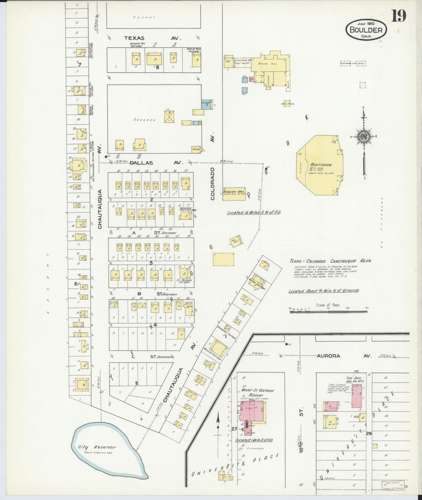 Sanborn Fire Insurance Map from Boulder, Boulder County, Colorado (1910), Sheet #0019 - Complete Map Set gallery image, historic Sanborn map, vintage wall art, Colorado Colorado