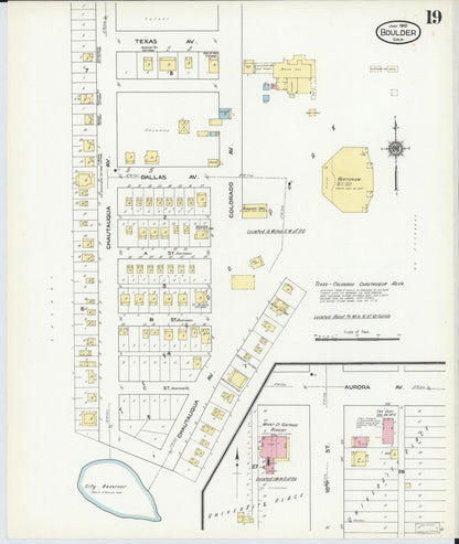 Sanborn Fire Insurance Map from Boulder, Boulder County, Colorado (1910), Sheet #0019 - Complete Map Set gallery image, historic Sanborn map, vintage wall art, Colorado Colorado