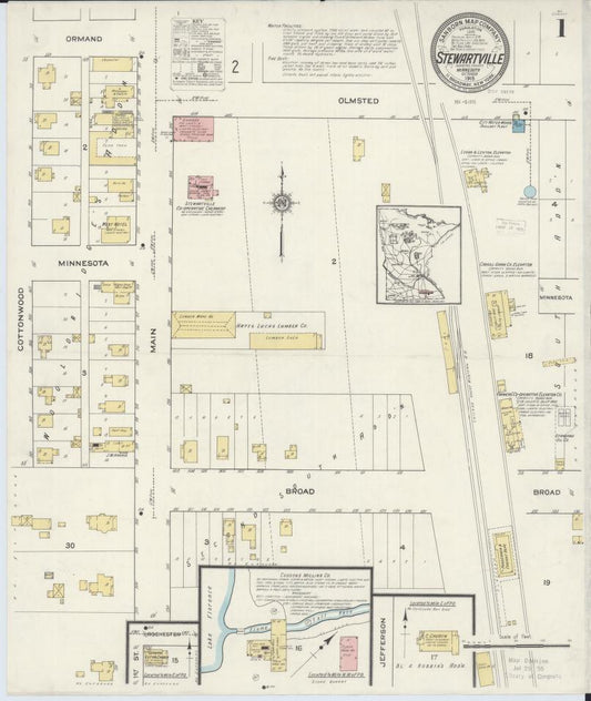 Sanborn Fire Insurance Map from Stewartville, Olmsted County, Minnesota. (1915) – Map View