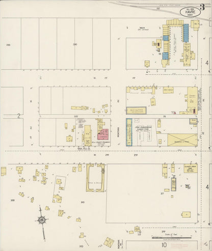Sanborn Fire Insurance Map from Havre, Hill County, Montana (1920), Sheet #0003 - Complete Map Set gallery image, historic Sanborn map, vintage wall art, Montana Montana