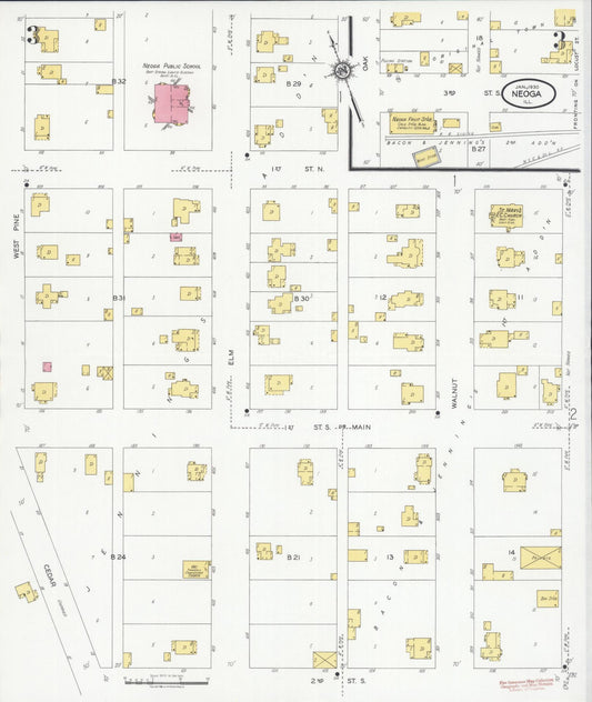 Sanborn Fire Insurance Map from Neoga, Cumberland County, Illinois (1930), Sheet #0003 - Historic Sanborn Fire Insurance Map Print, vintage old map wall art, antique decor, genealogy gift, Illinois Illinois map