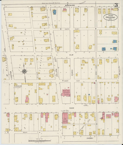 Sanborn Fire Insurance Map from Groveport, Franklin County, Ohio (1922), Sheet #0003 - Complete Map Set gallery image, historic Sanborn map, vintage wall art, Ohio Ohio