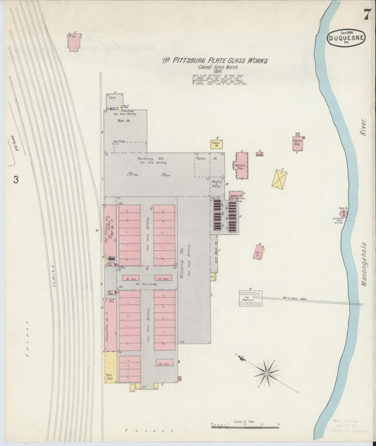 Sanborn Fire Insurance Map from Duquesne, Allegheny County, Pennsylvania (1896), Sheet #0007 - Historic Sanborn Fire Insurance Map Print, vintage old map wall art, antique decor, genealogy gift, Pennsylvania Pennsylvania map