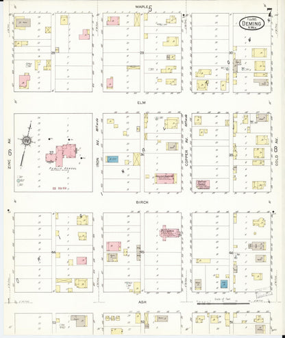 Sanborn Fire Insurance Map from Deming, Luna County, New Mexico (1913), Sheet #0007 - Complete Map Set gallery image, historic Sanborn map, vintage wall art, New Mexico New Mexico