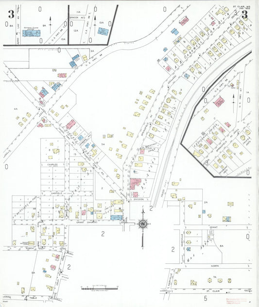 Sanborn Fire Insurance Map from Saint Clair, Franklin County, Missouri (1950), Sheet #0003 - Historic Sanborn Fire Insurance Map Print, vintage old map wall art, antique decor, genealogy gift, Missouri Missouri map