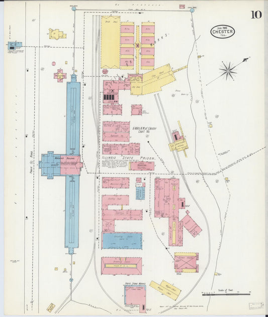 Sanborn Fire Insurance Map from Chester, Randolph County, Illinois (1906), Sheet #0010 - Historic Sanborn Fire Insurance Map Print, vintage old map wall art, antique decor, genealogy gift, Illinois Illinois map