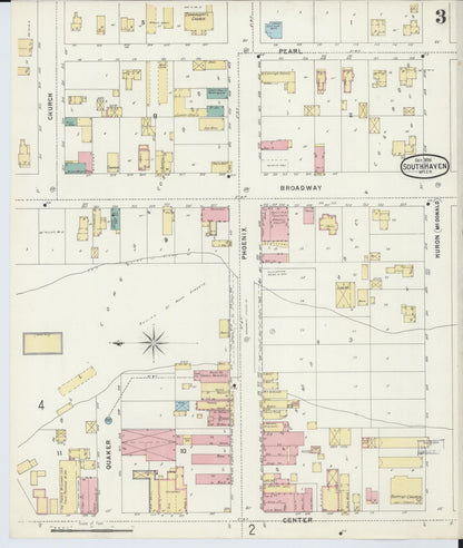 Sanborn Fire Insurance Map from South Haven, Van Buren County, Michigan (1896), Sheet #0003 - Complete Map Set gallery image, historic Sanborn map, vintage wall art, Michigan Michigan