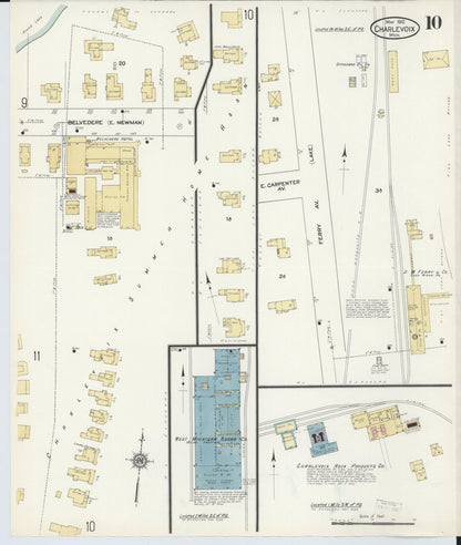 Sanborn Fire Insurance Map from Charlevoix, Charlevoix County, Michigan (1912), Sheet #0010 - Historic Sanborn Fire Insurance Map Print, vintage old map wall art, antique decor, genealogy gift, Michigan Michigan map